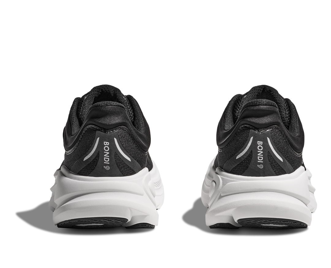 Hoka Mens Bondi 9 Wide - 2E Width - Black/White - Neutral - SS25