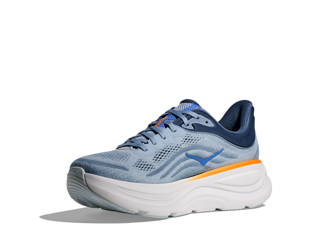 Hoka Mens Bondi 9 Wide - 2E Width - Drizzle/Downpour - Neutral - SS25