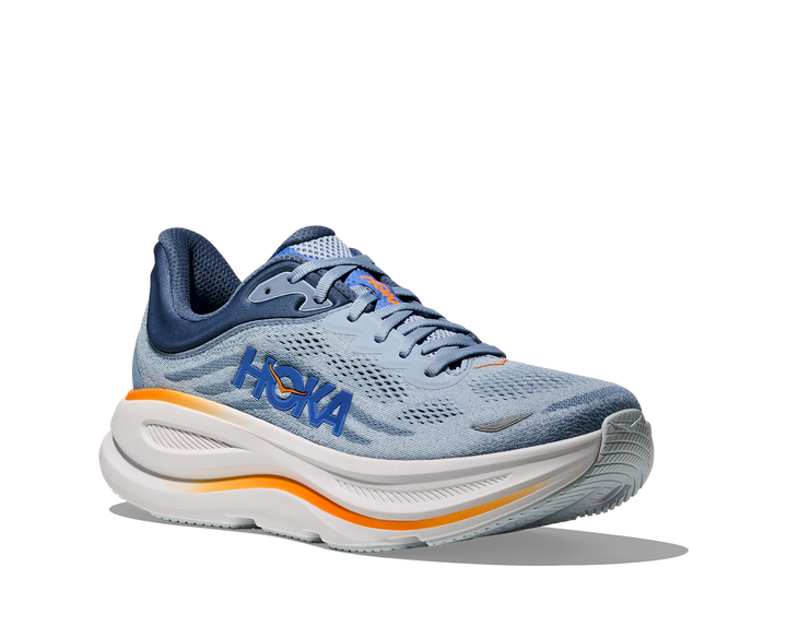 Hoka Mens Bondi 9 Wide - 2E Width - Drizzle/Downpour - Neutral - SS25