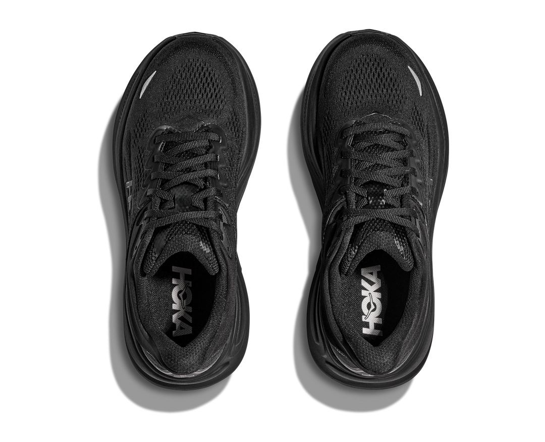 Hoka Womens Bondi 9 Wide - D Width - Black/Black - Neutral - SS25