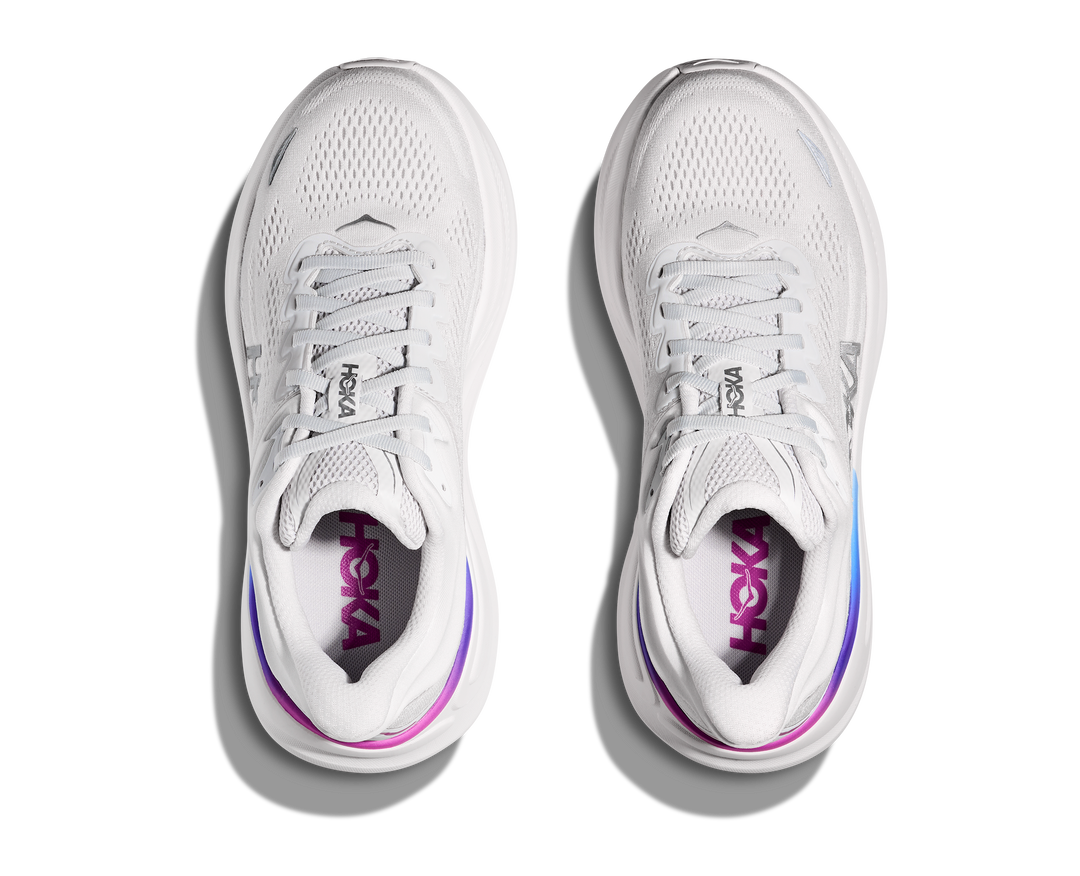 Hoka Womens Bondi 9 Wide - D Width - Cosmic Grey/White - Neutral - SS25