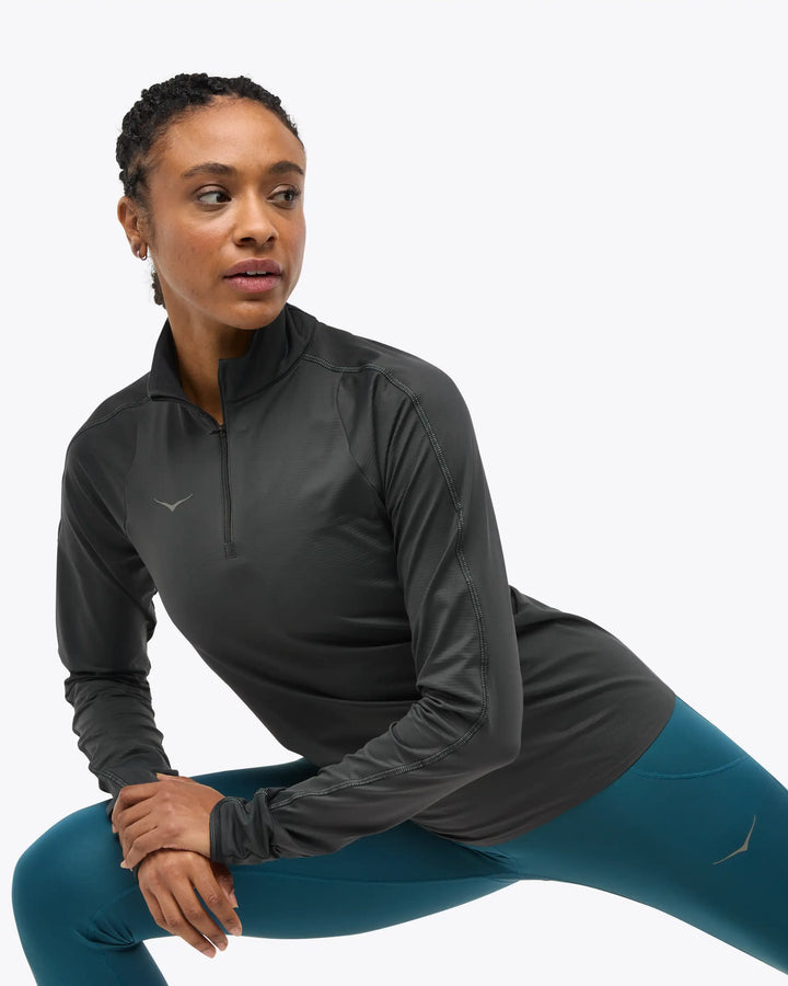 Hoka Womens Glidetech Quarter Zip - Black