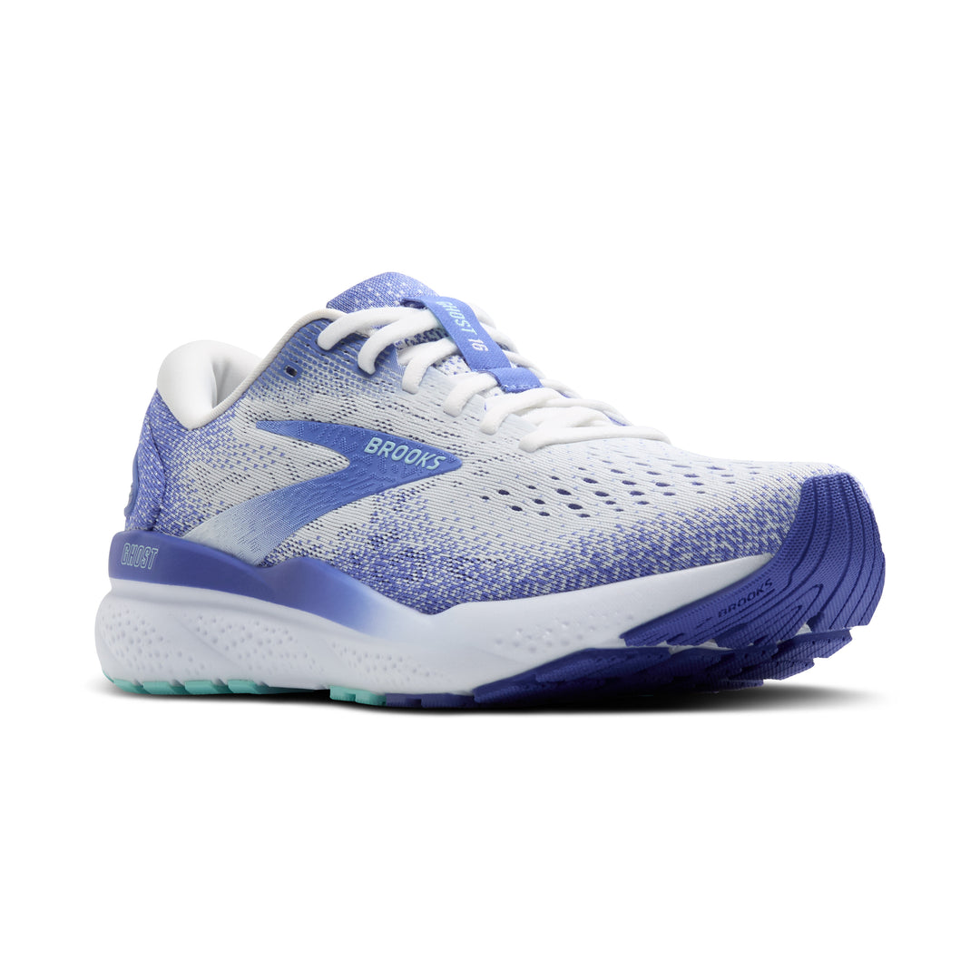 Brooks Womens Ghost 16 - White/Amparo Blue/Limpet Shell - Neutral - SS25