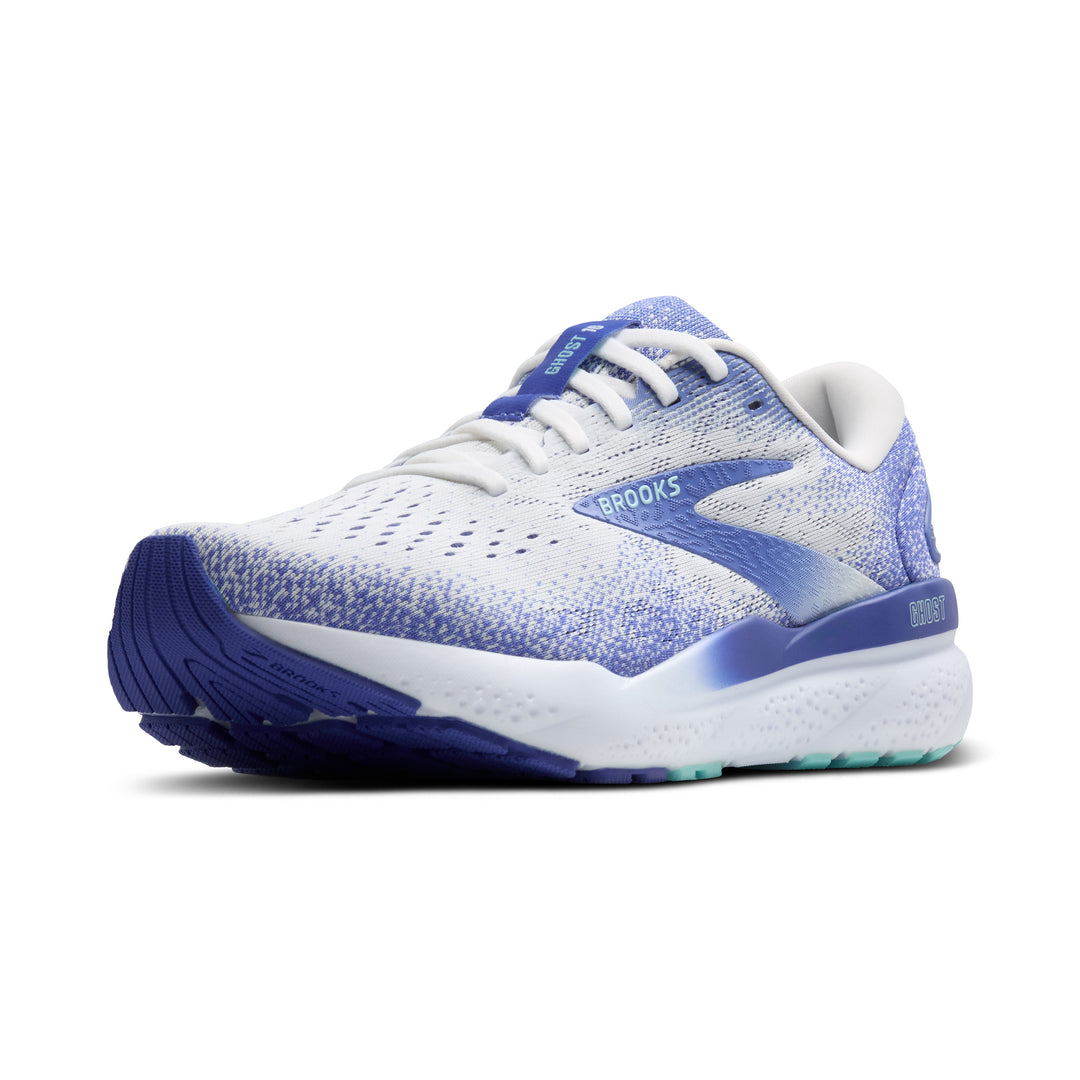 Brooks Womens Ghost 16 - White/Amparo Blue/Limpet Shell - Neutral - SS25