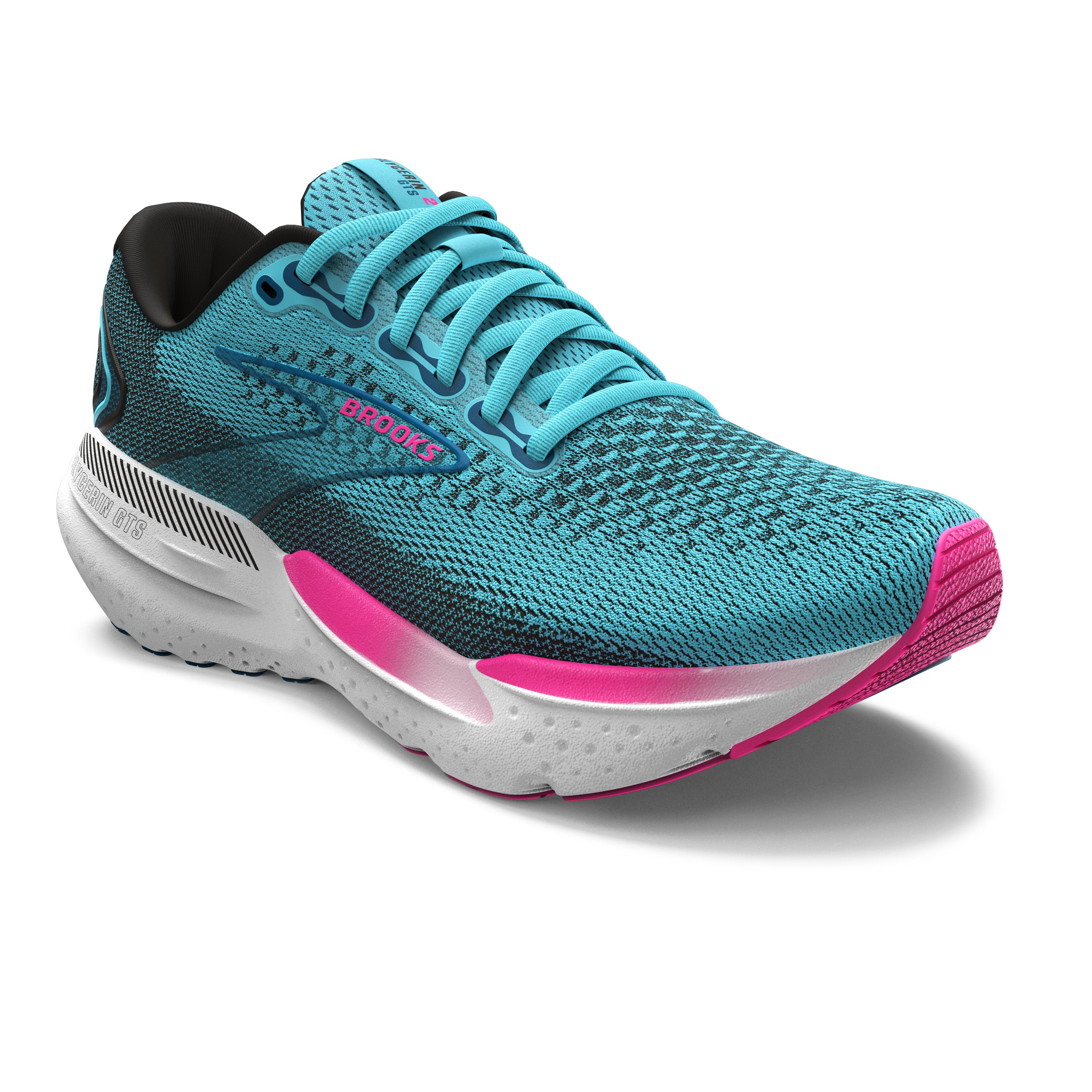 Brooks Womens Glycerin GTS 21 Moroccan Blue Aqua Pink Stability