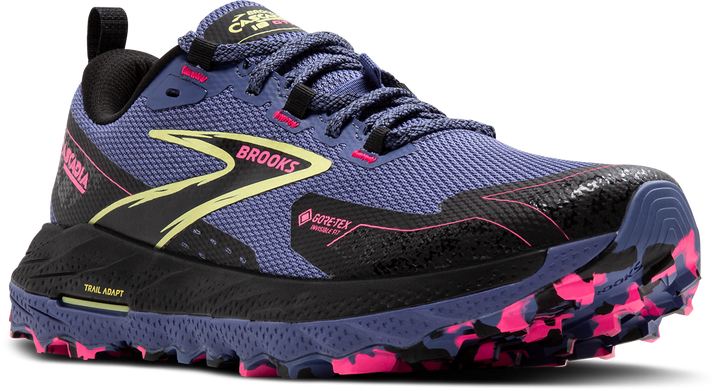 Brooks Womens Cascadia 18 GTX - Grey Blue/Black/Pink - Trail