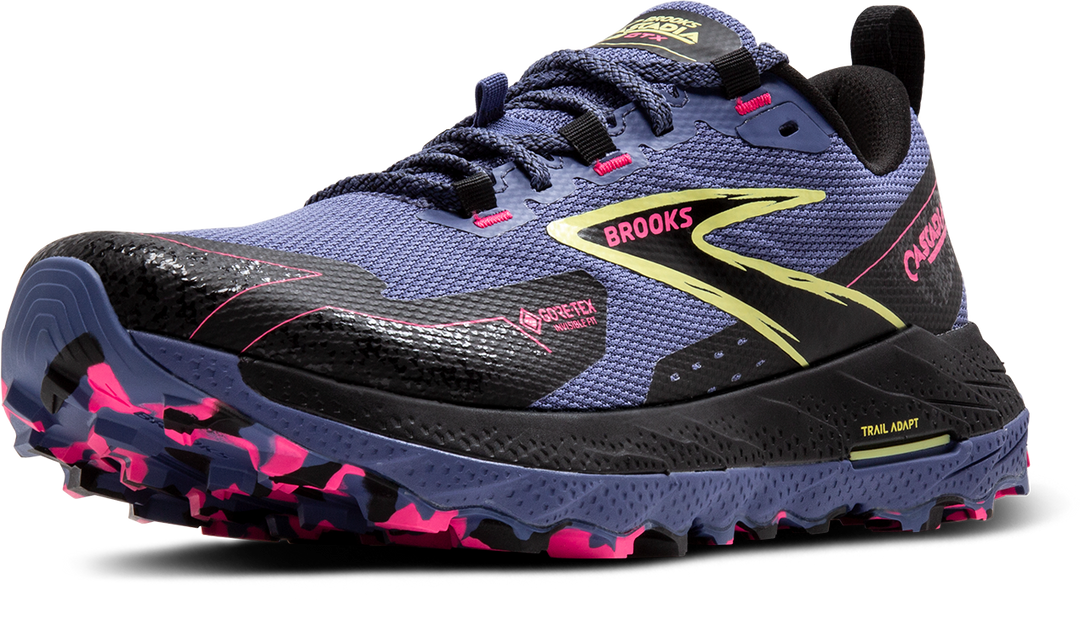 Brooks Womens Cascadia 18 GTX - Grey Blue/Black/Pink - Trail