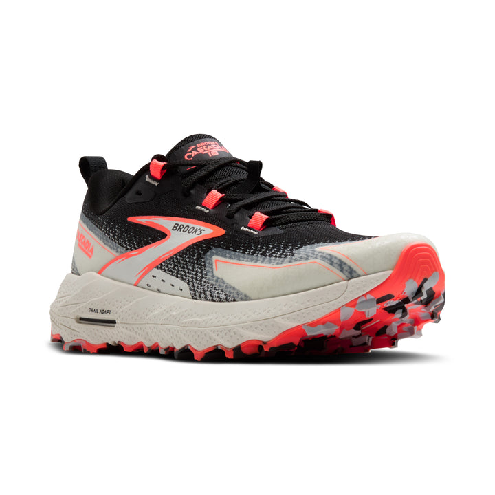 Brooks Womens Cascadia 18 - Black/Blue Wash/Flame - Trail - SS25