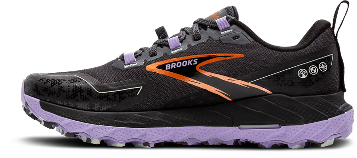 Brooks Womens Cascadia 18 Wide - Ebony/Sweet Lavender/Copper - Trail