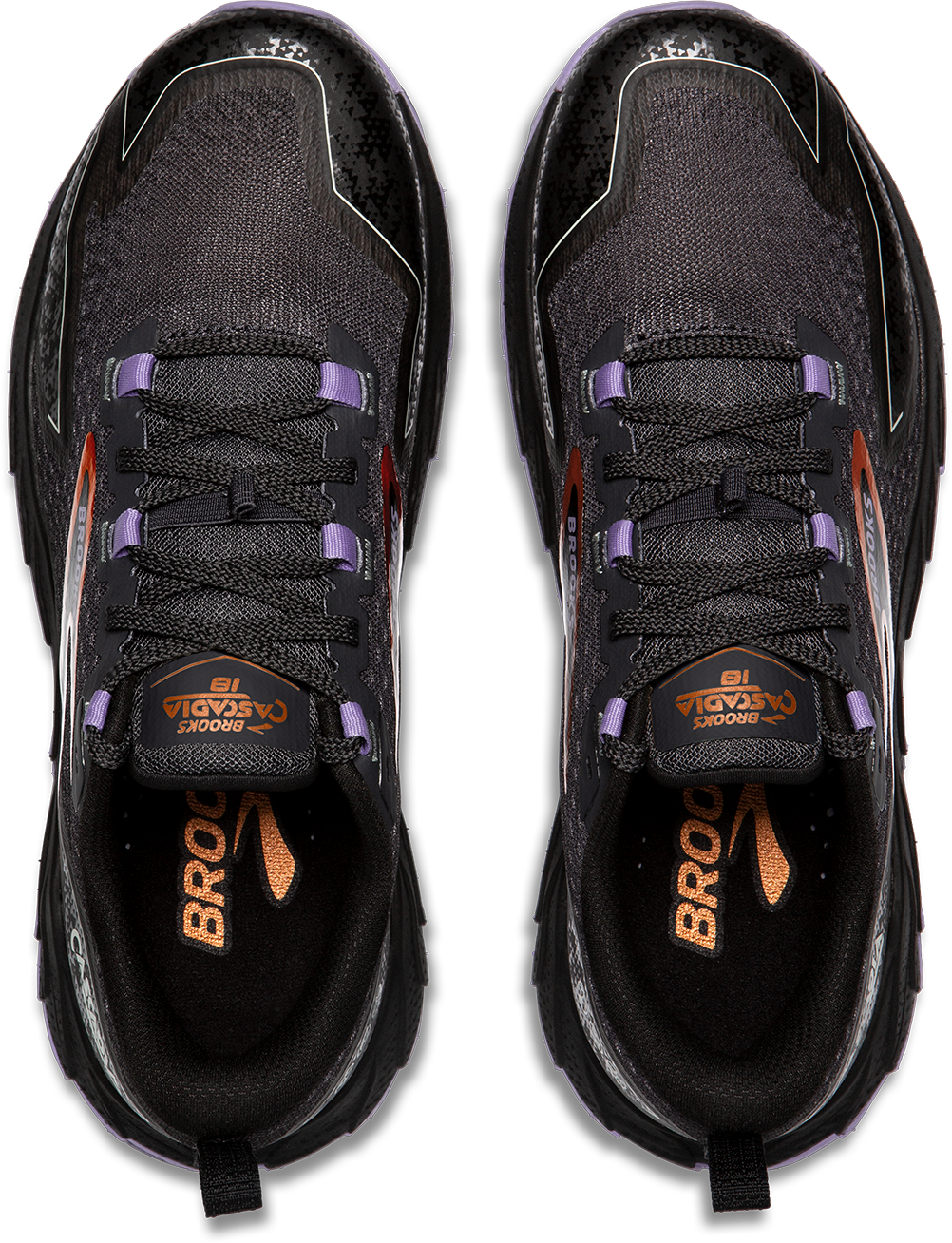 Brooks Womens Cascadia 18 Wide - Ebony/Sweet Lavender/Copper - Trail