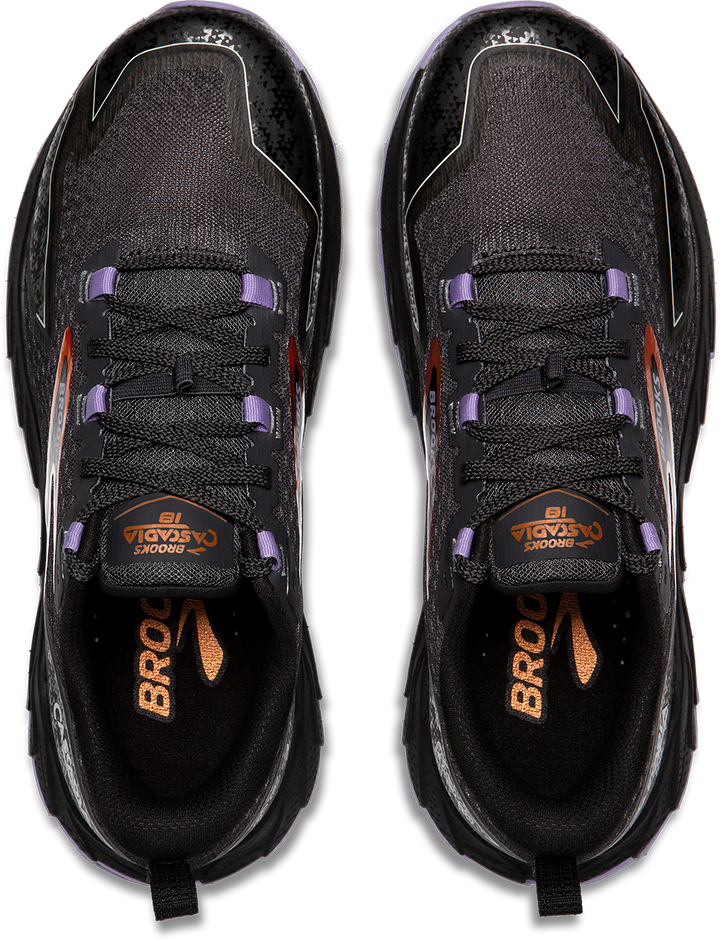 Brooks Womens Cascadia 18 Wide - Ebony/Sweet Lavender/Copper - Trail