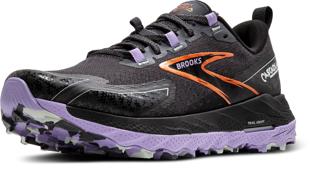 Brooks Womens Cascadia 18 Wide - Ebony/Sweet Lavender/Copper - Trail