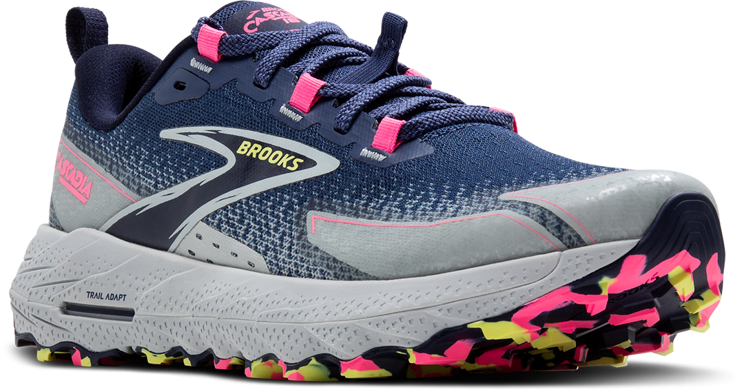 Brooks Womens Cascadia 18 - Oceana/Pearl Blue/Pink - Trail