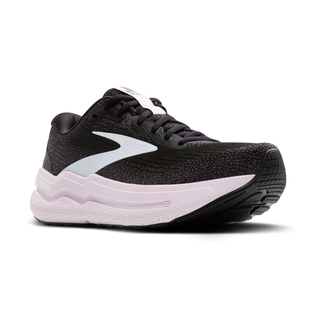 Brooks Womens Ghost Max 2 - Black/White/Orchid Ice - Neutral - SS25