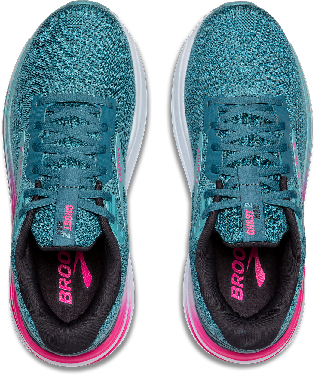 Brooks Womens Ghost Max 2 - Storm Blue/Knockout Pink/Aqua - Neutral