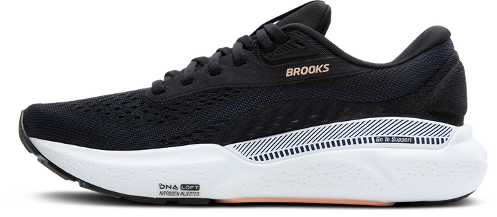 Brooks Womens Adrenaline GTS 24 - Black/Peach/Peacoat - Stability - SS25