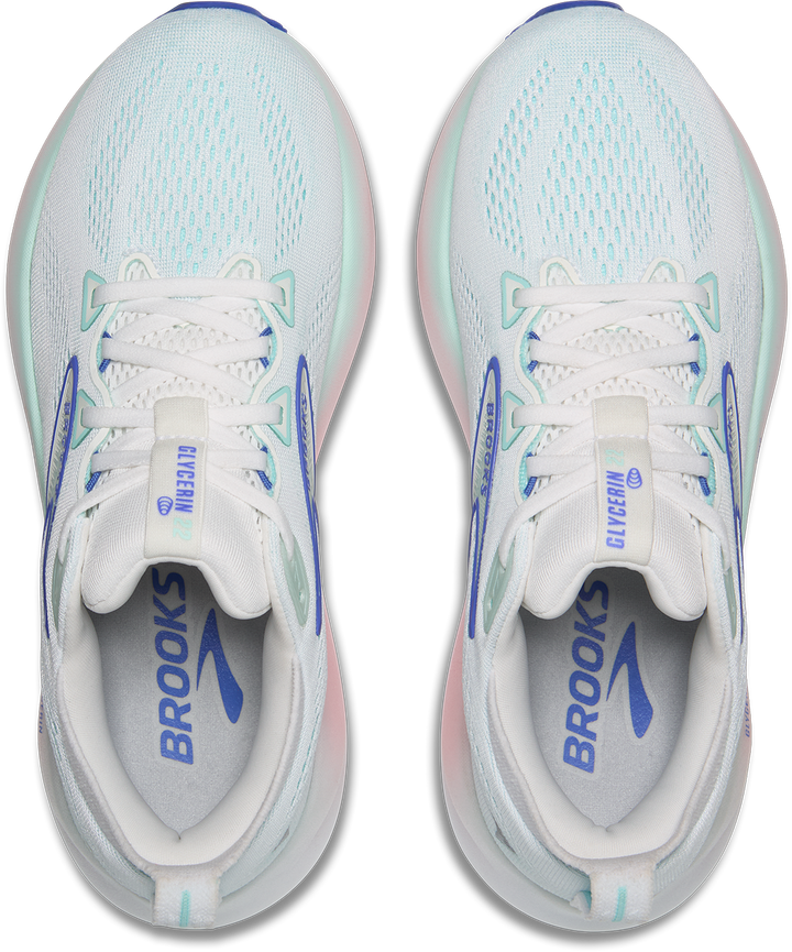 Brooks Womens Glycerin 22 - White/Limpet Shell/Amparo Blue - Neutral - SS25