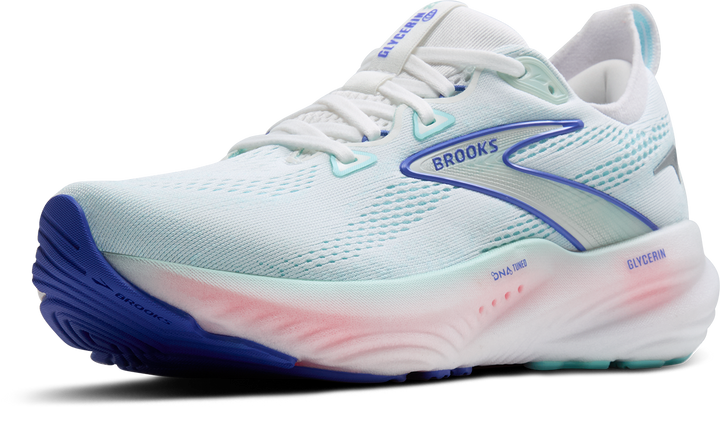 Brooks Womens Glycerin 22 - White/Limpet Shell/Amparo Blue - Neutral - SS25