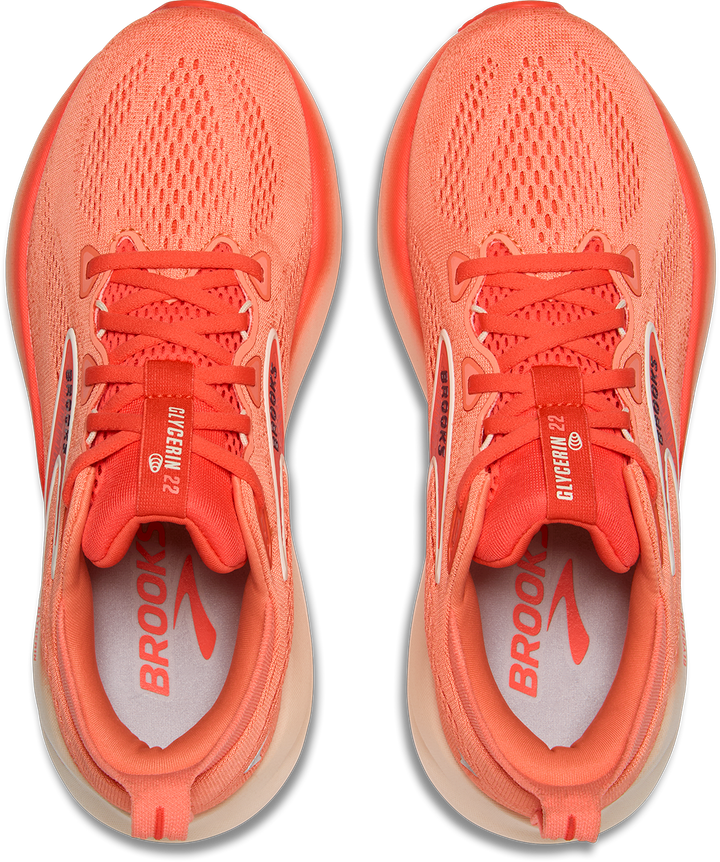 Brooks Womens Glycerin 22 - Desert Flower/Hot Coral/Milk - Neutral - SS25