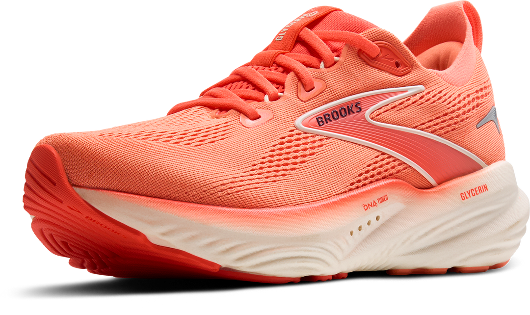 Brooks Womens Glycerin 22 - Desert Flower/Hot Coral/Milk - Neutral - SS25