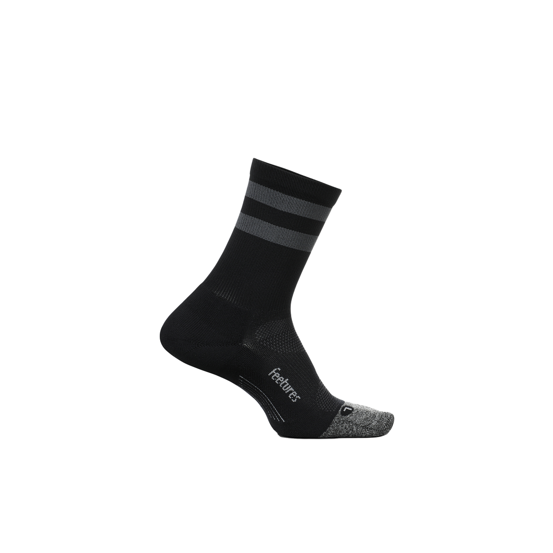 Feetures Elite Light Cushion Mini Crew - Black High Top Stripe