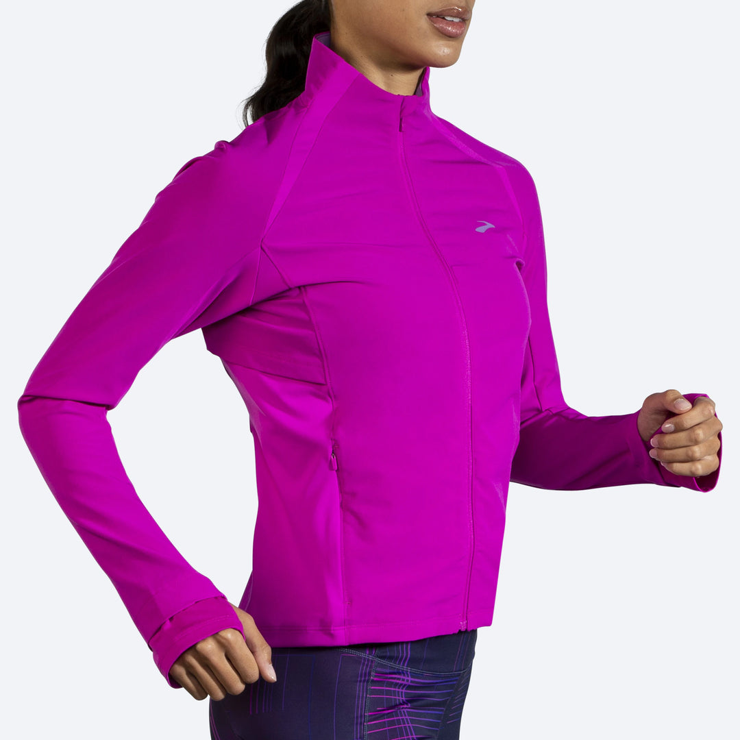 Brooks Womens Fusion Hybrid Jacket Magenta Heliotrope Run North West