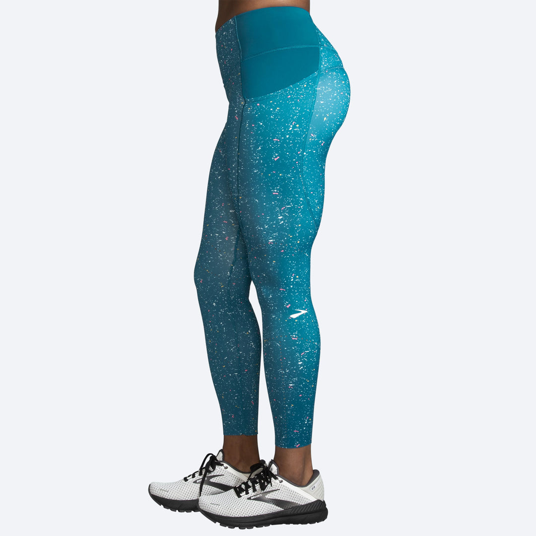 Brooks Womens Method 7/8 Tight - Lagoon Speckle Print/Lagoon