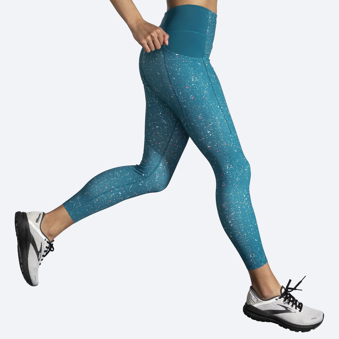 Brooks Womens Method 7/8 Tight - Lagoon Speckle Print/Lagoon