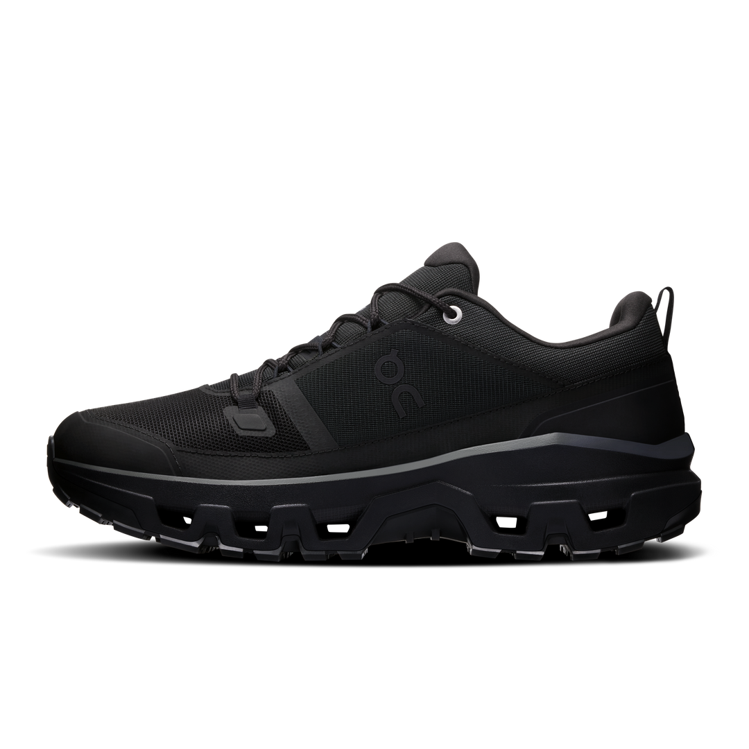 ON Mens Cloudrock Low Waterproof - Black/Black - Trail - SS25