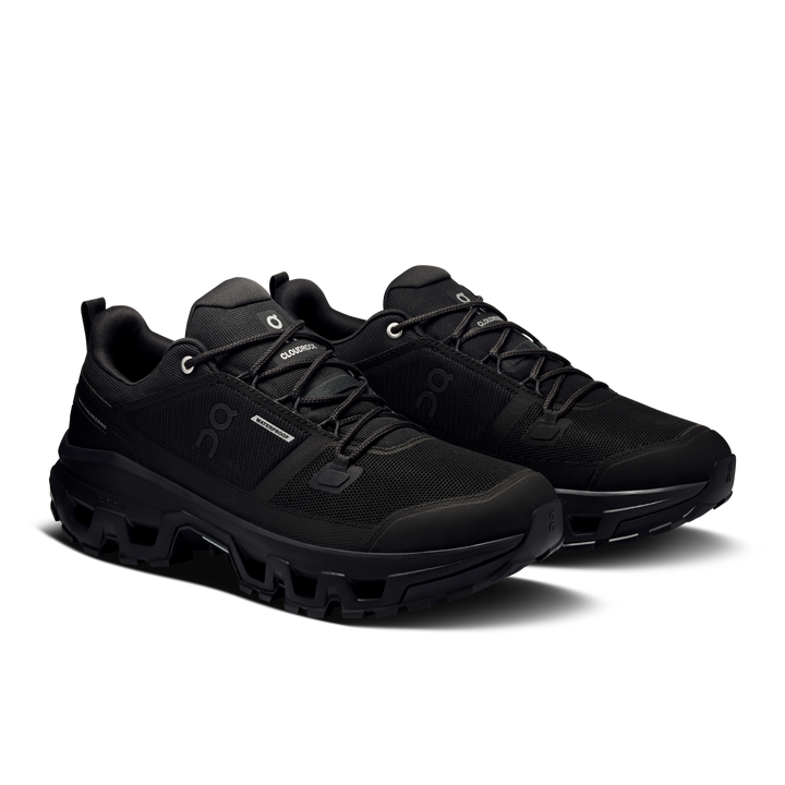 ON Mens Cloudrock Low Waterproof - Black/Black - Trail - SS25