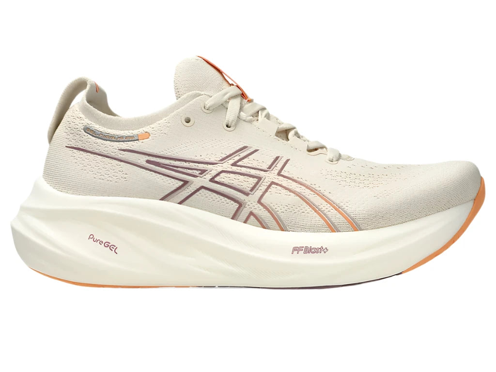 Asics Womens Gel Nimbus 26 - Oatmeal/Faded Orange - Neutral