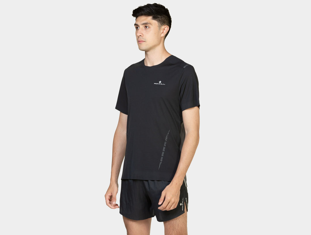 RonHill Mens Tech Race S/S Tee - Black/Artemis