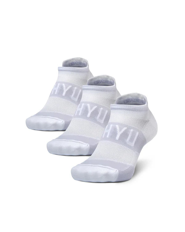 SHYU Training Socks 3 Pack No-Show - White