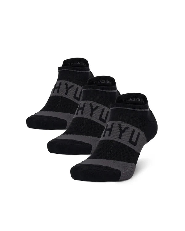 SHYU Training Socks 3 Pack No-Show - Black