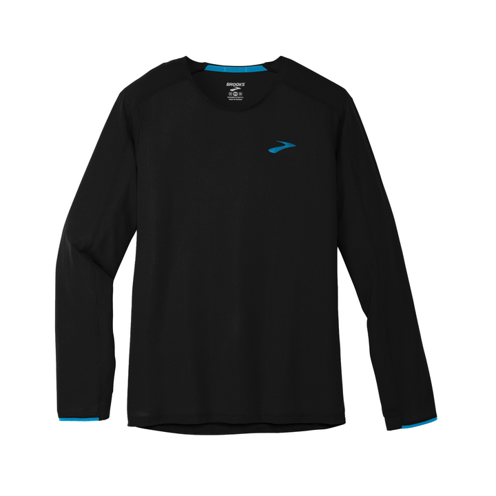 Brooks Mens Atmosphere Long Sleeve - Black/Electric Blue