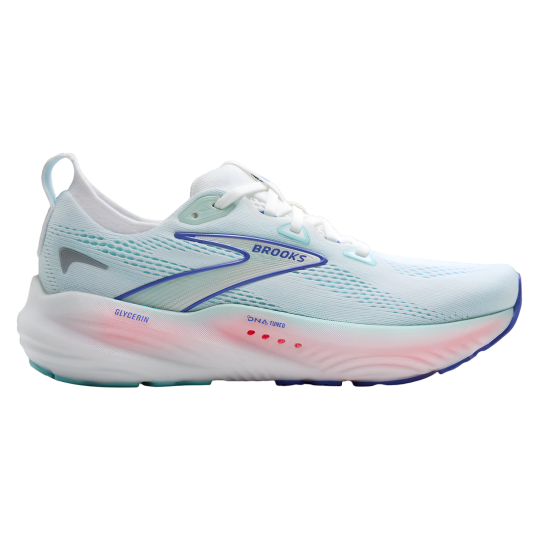 Brooks Womens Glycerin 22 - White/Limpet Shell/Amparo Blue - Neutral - SS25