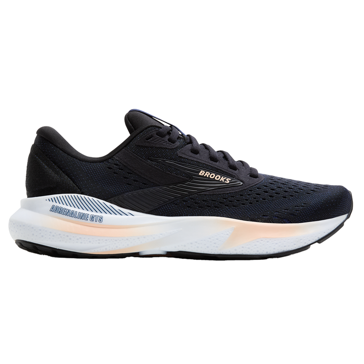 Brooks Womens Adrenaline GTS 24 - Black/Peach/Peacoat - Stability - SS25