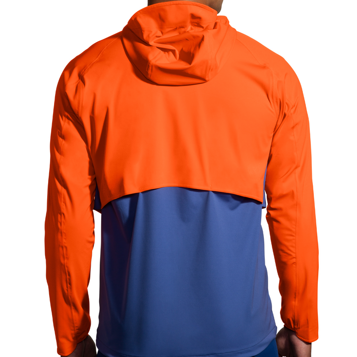 Brooks Mens High Point Waterproof Jacket - Aegean/Bright Orange/Lt Slate