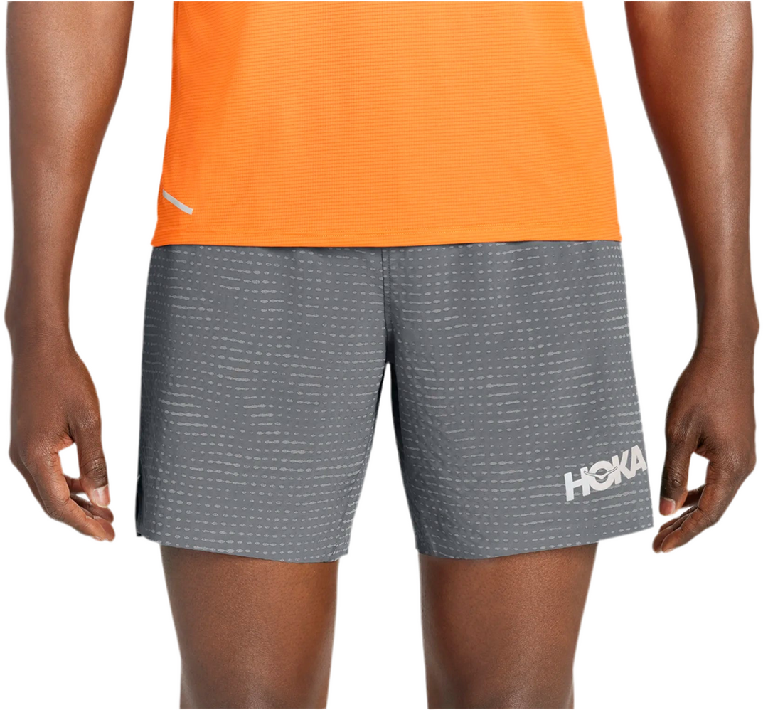 Hoka Mens Glide 7" Short - Castlerock Reflective