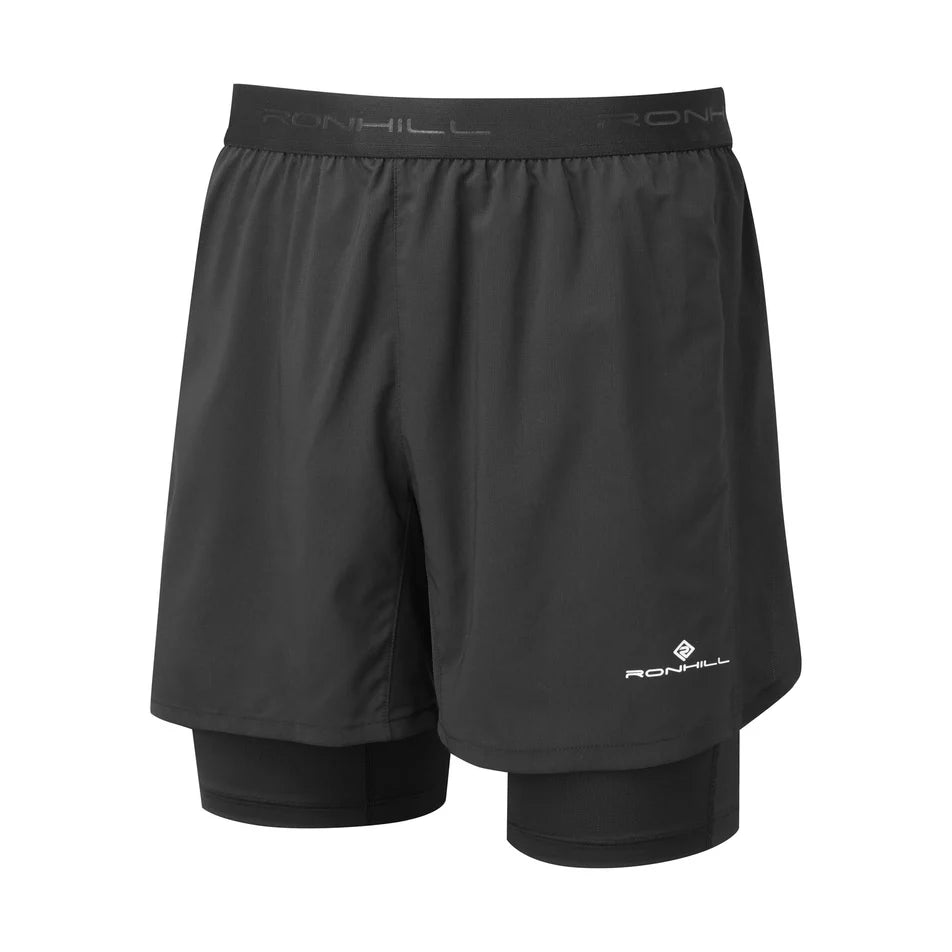 RonHill Mens Tech 5" Twin Short - All Black