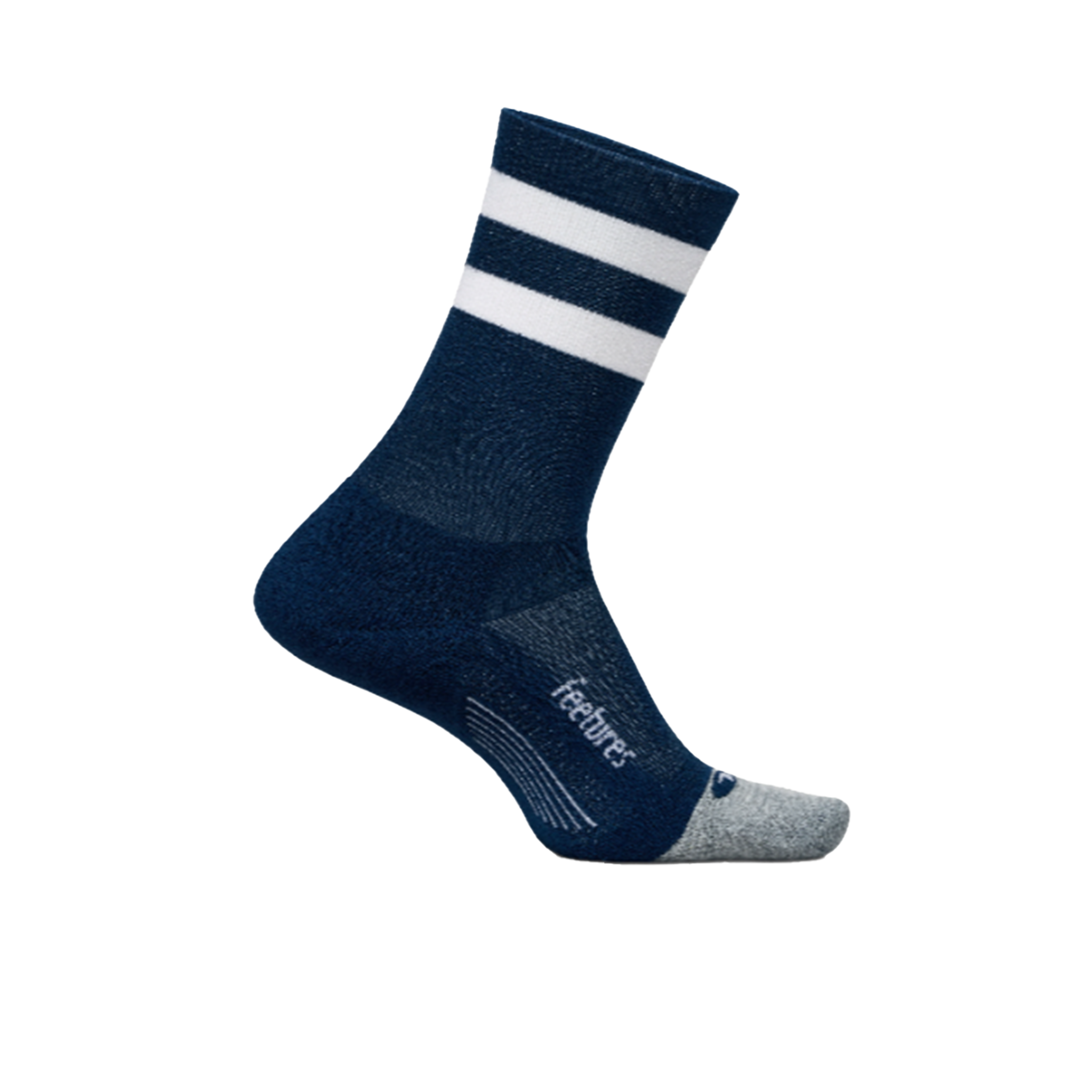 Feetures Elite Light Cushion Mini Crew - Navy High Top Stripe - SS25