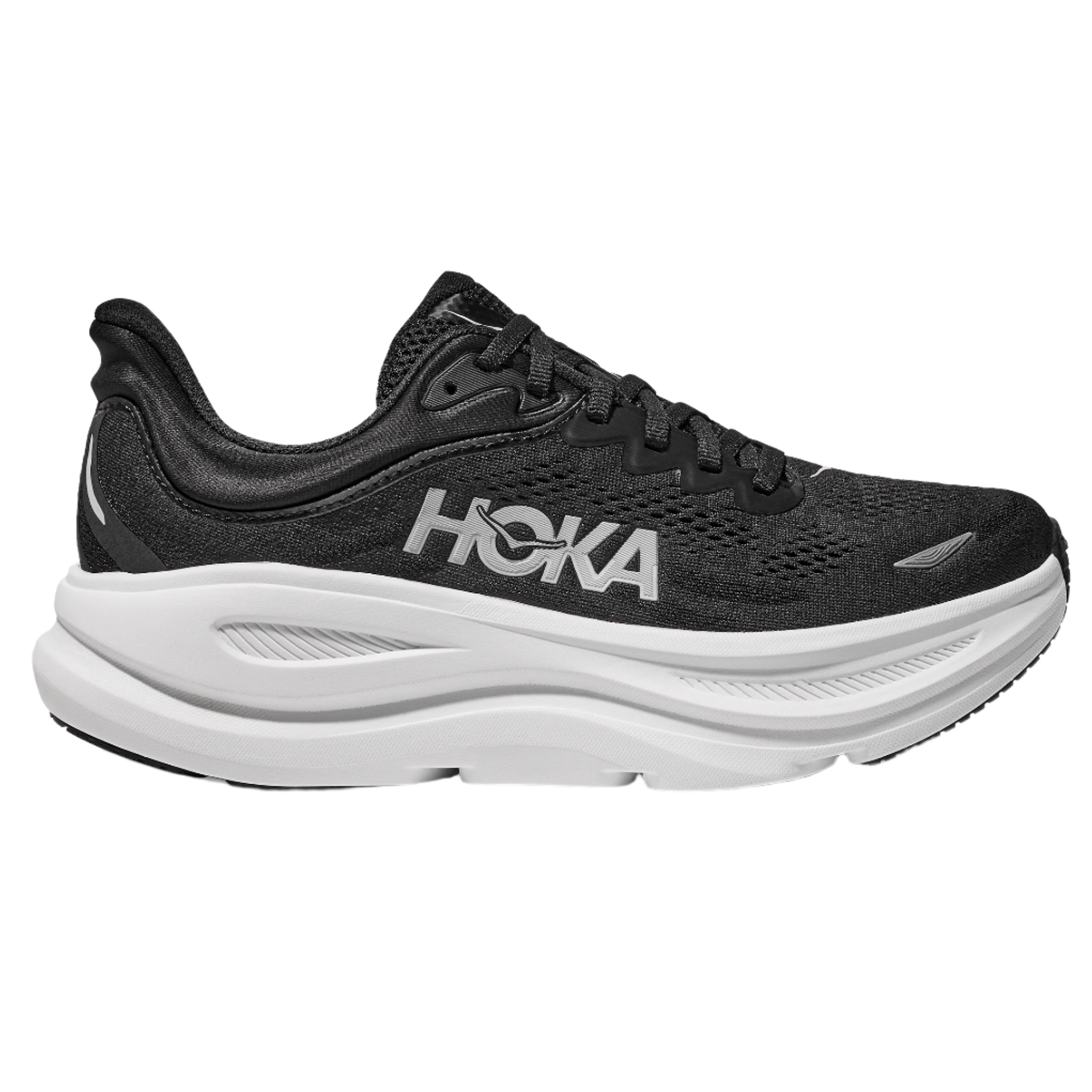 Hoka Mens Bondi 9 - Black/White - Neutral - SS25