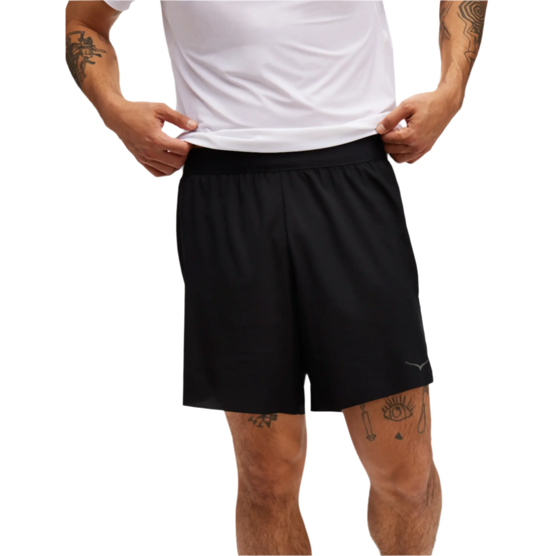 Hoka Mens Glide 7" Short with Brief - Black