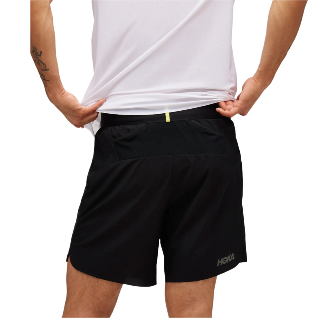 Hoka Mens Glide 7" Short with Brief - Black