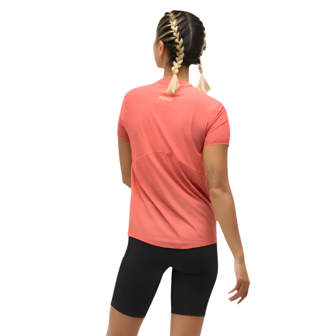 Hoka Womens Airolite Run Short Sleeve - Grapefruit