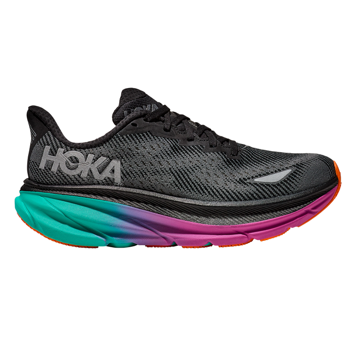 Hoka Mens Clifton 9 GTX - Black/Electric Aqua - Neutral