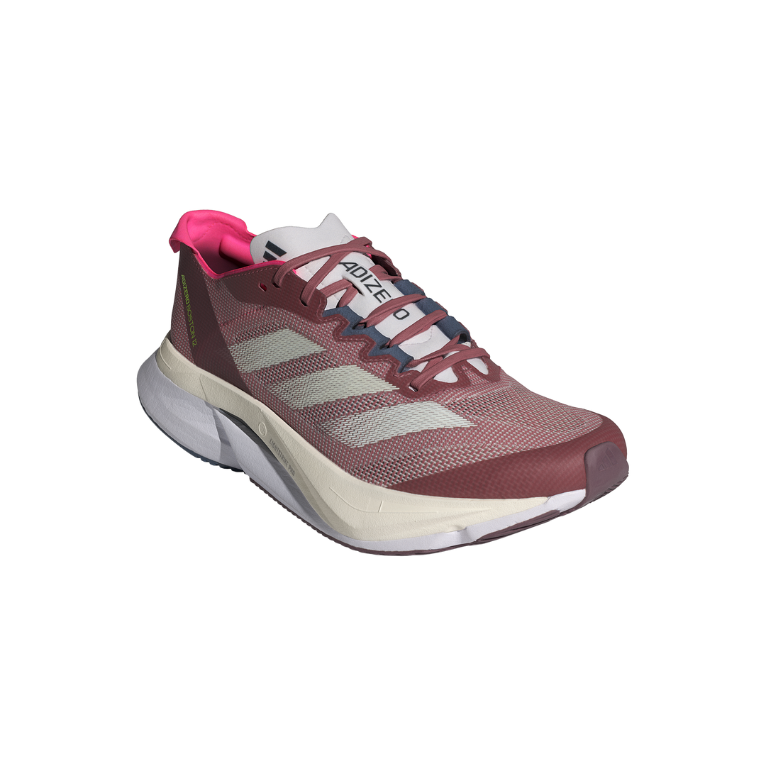 Adidas Womens Adizero Boston 12 - Preloved Crimson/Zero Metallic/Preloved Ink - Neutral