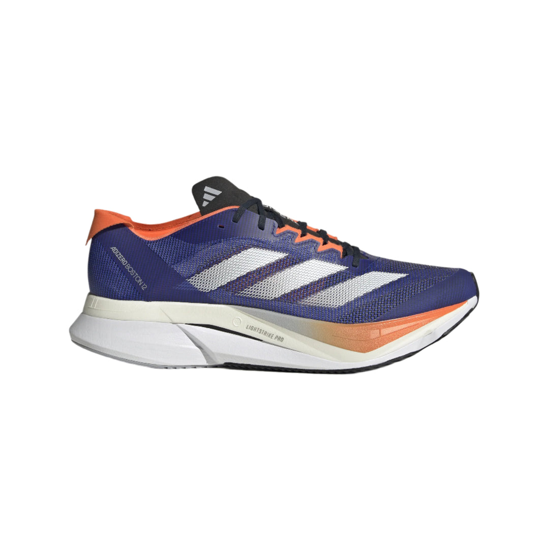 Adidas Mens Adizero Boston 12 - Lucid Blue/Footwear White/Impact Orange - Neutral - SS25