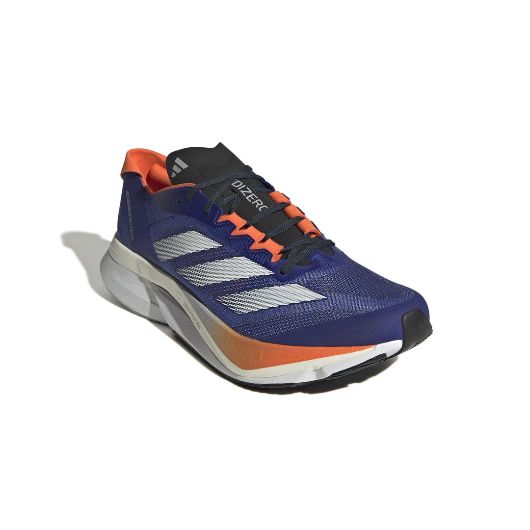 Adidas Mens Adizero Boston 12 - Lucid Blue/Footwear White/Impact Orange - Neutral - SS25