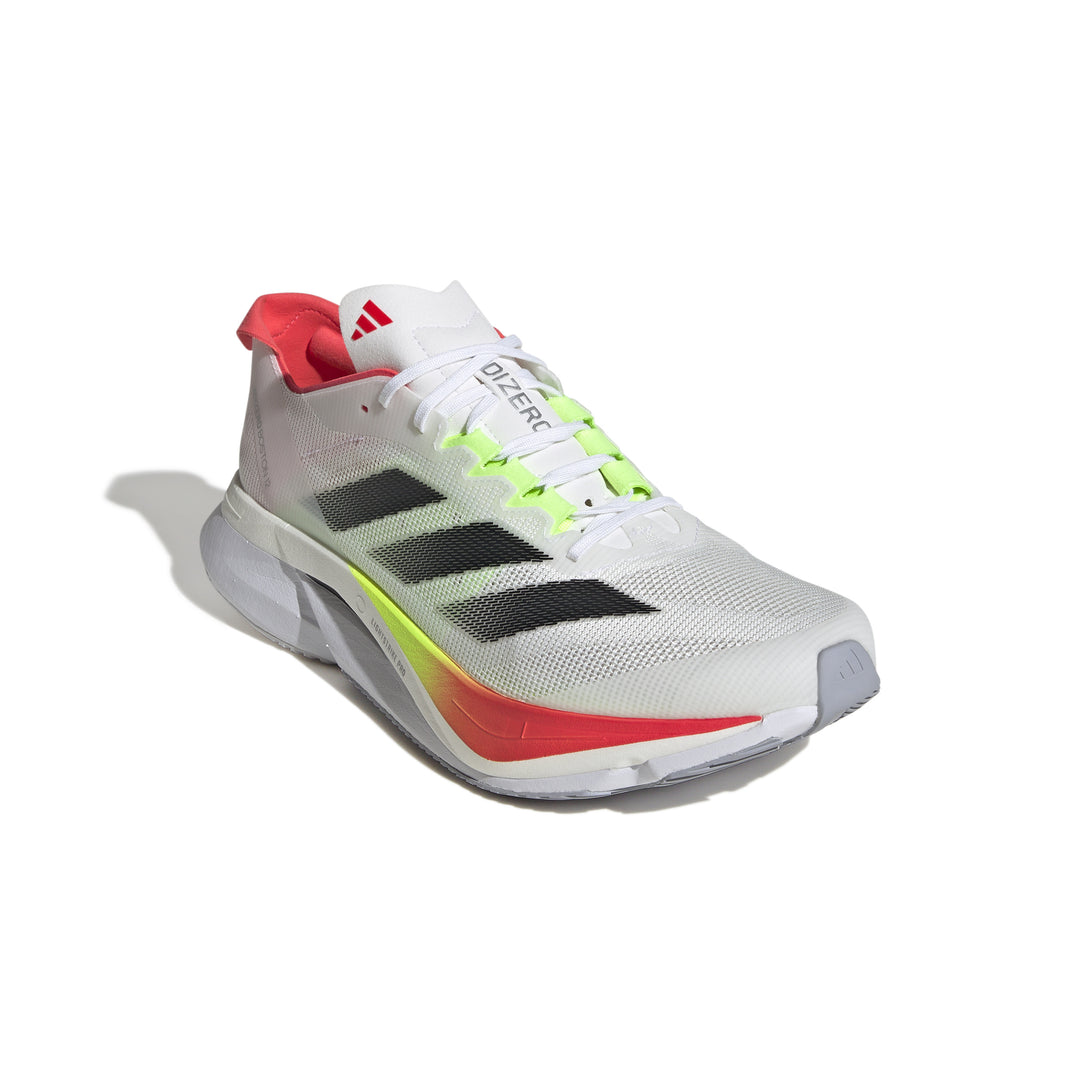 Adidas Mens Adizero Boston 12 - Footwear White/Core Black/Lucid Red - Neutral - SS25